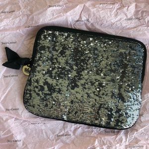 Silver & Black Sequin JUICY COUTURE IPad Case Bag
